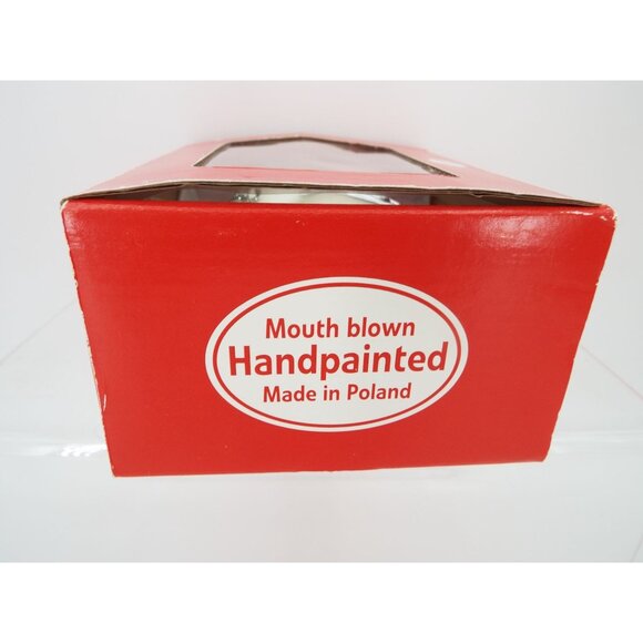 Vintage Poland Mouth Blown Hand Painted Silver Heart Ornament with Original Box - Picture 10 of 14